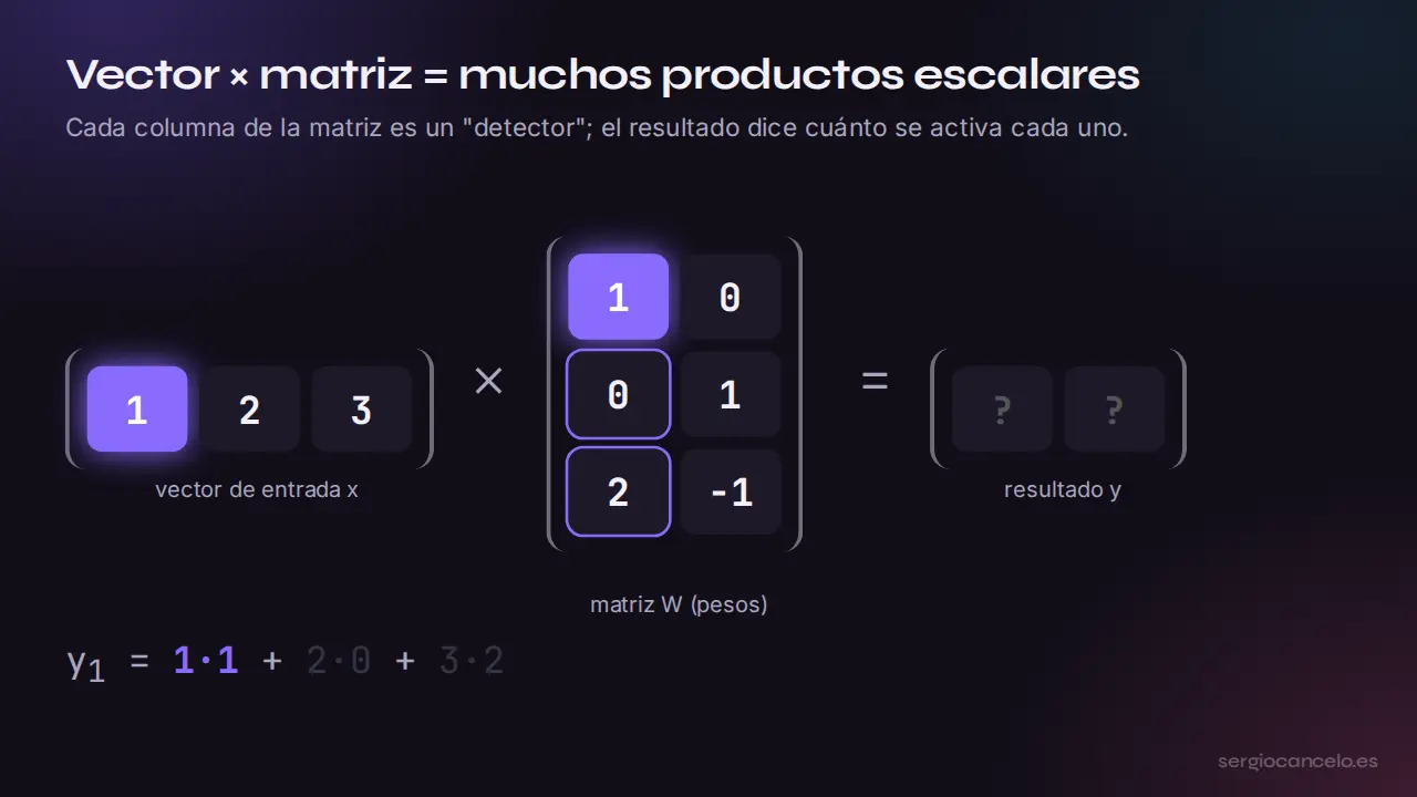 Multiplicación de vector por matriz